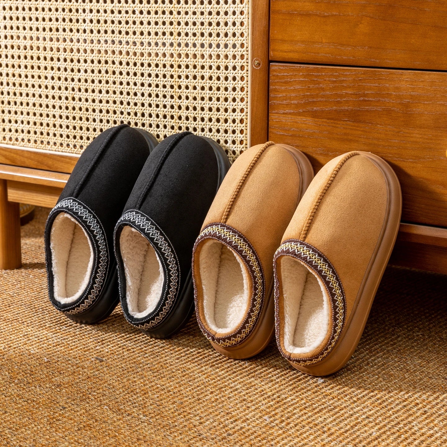 Winter Slippers Plush Fuzzy House Shoes with Thick Non-Slip Sole Cozy Indoor/Outdoor Comfort Slip-On for Home & Casual