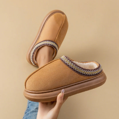Winter Slippers Plush Fuzzy House Shoes with Thick Non-Slip Sole Cozy Indoor/Outdoor Comfort Slip-On for Home & Casual