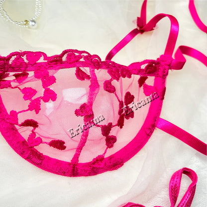 Lingerie Set Women Sexy 2 Piece Floral Embroidery Underwear Bra set
