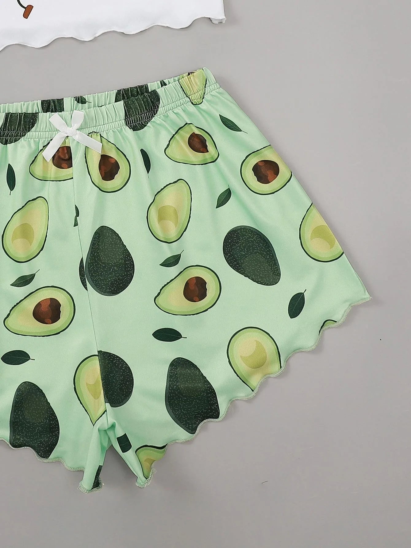 Pajamas Set for Women Avocado Print Camisole with Shorts Casual Sexy Lingerie Sleepwear
