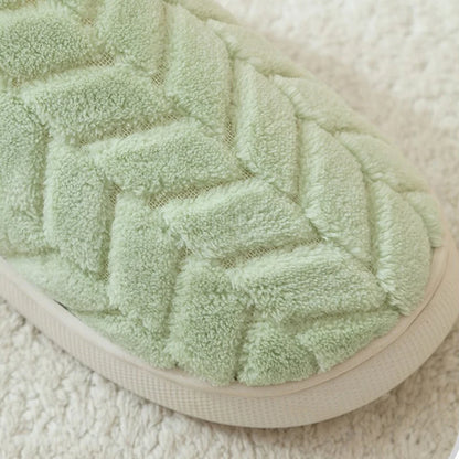 2025 New Winter Slippers - Plush Fleece-Lined House Slides with Thick Non-Slip Sole