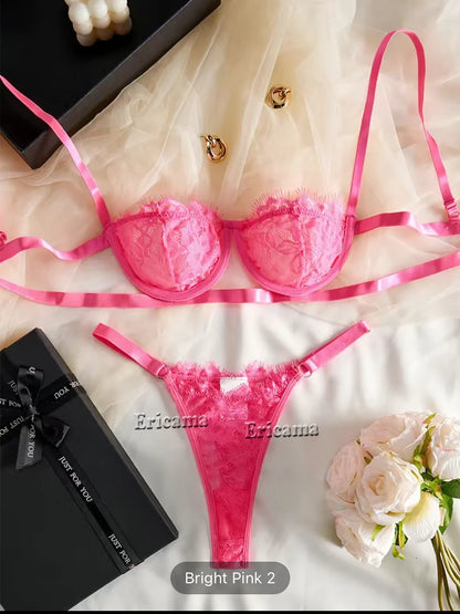 Lingerie Set Women Sexy 2 Piece Floral Embroidery Underwear Bra set