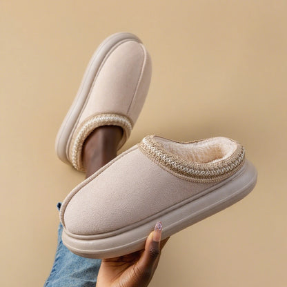 Winter Slippers Plush Fuzzy House Shoes with Thick Non-Slip Sole Cozy Indoor/Outdoor Comfort Slip-On for Home & Casual