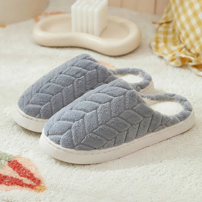 2025 New Winter Slippers - Plush Fleece-Lined House Slides with Thick Non-Slip Sole