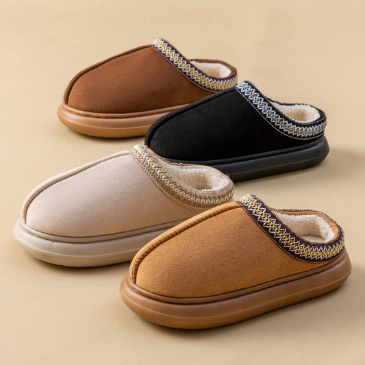 Winter Slippers Plush Fuzzy House Shoes with Thick Non-Slip Sole Cozy Indoor/Outdoor Comfort Slip-On for Home & Casual