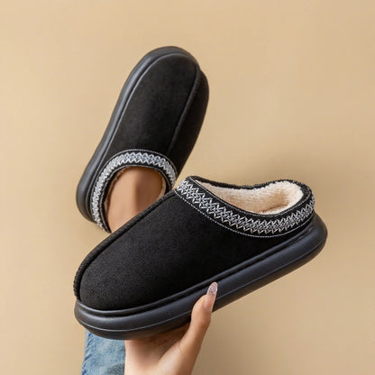 Winter Slippers Plush Fuzzy House Shoes with Thick Non-Slip Sole Cozy Indoor/Outdoor Comfort Slip-On for Home & Casual